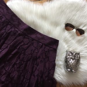 LOFT Plum Lace Full Skirt